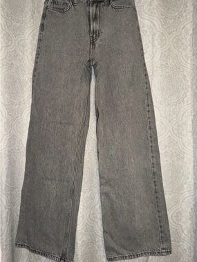 H&M Gray Wide-Leg High-Rise Jeans